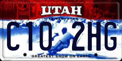 UT license plate C102HG