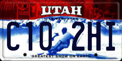UT license plate C102HI