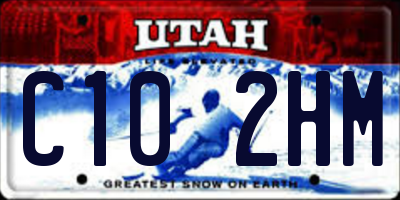 UT license plate C102HM
