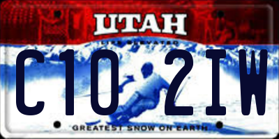 UT license plate C102IW