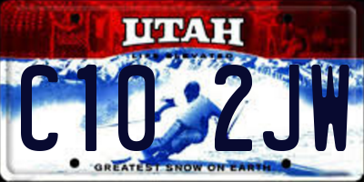 UT license plate C102JW