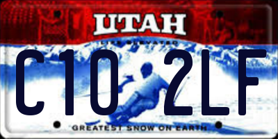 UT license plate C102LF