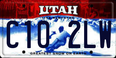 UT license plate C102LW