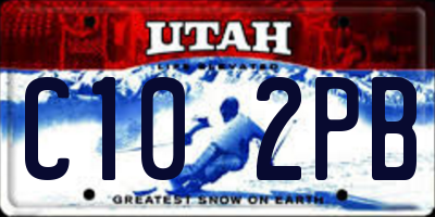 UT license plate C102PB