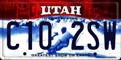 UT license plate C102SW