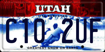 UT license plate C102UF