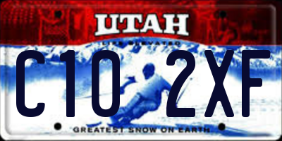 UT license plate C102XF