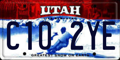 UT license plate C102YE
