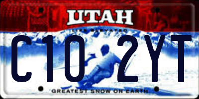 UT license plate C102YT
