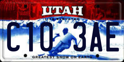 UT license plate C103AE