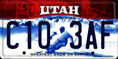 UT license plate C103AF