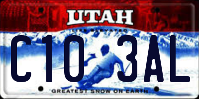 UT license plate C103AL