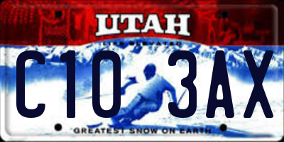 UT license plate C103AX