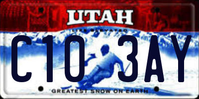 UT license plate C103AY