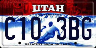 UT license plate C103BG