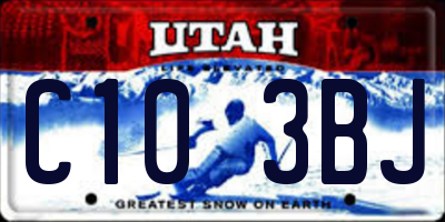 UT license plate C103BJ