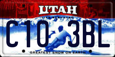 UT license plate C103BL