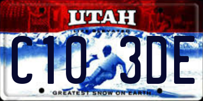 UT license plate C103DE
