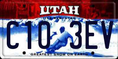 UT license plate C103EV