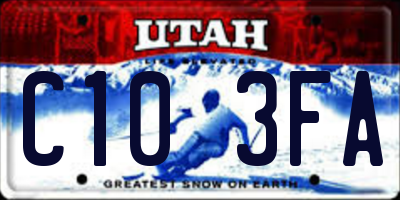 UT license plate C103FA
