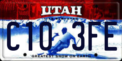 UT license plate C103FE