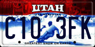 UT license plate C103FK