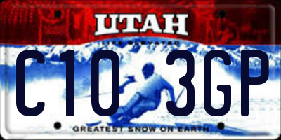 UT license plate C103GP