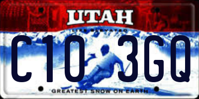 UT license plate C103GQ