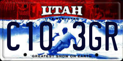 UT license plate C103GR