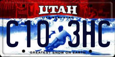 UT license plate C103HC