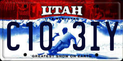 UT license plate C103IY