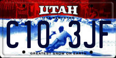 UT license plate C103JF