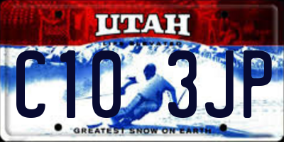 UT license plate C103JP