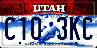 UT license plate C103KC