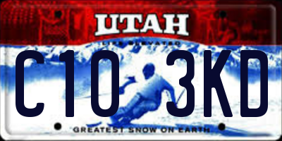 UT license plate C103KD