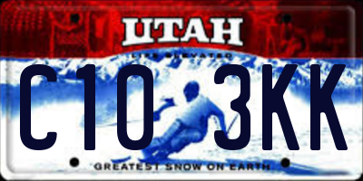 UT license plate C103KK
