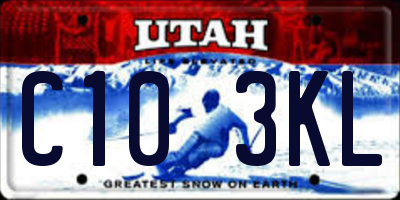 UT license plate C103KL