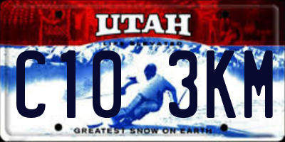 UT license plate C103KM