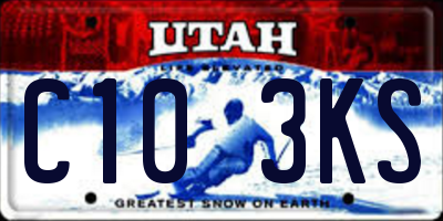 UT license plate C103KS