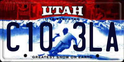 UT license plate C103LA