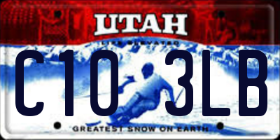 UT license plate C103LB