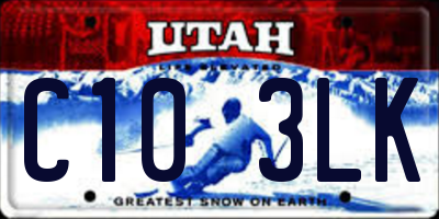 UT license plate C103LK
