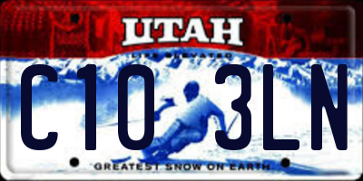 UT license plate C103LN