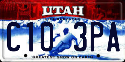 UT license plate C103PA