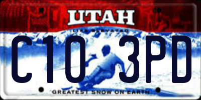 UT license plate C103PD