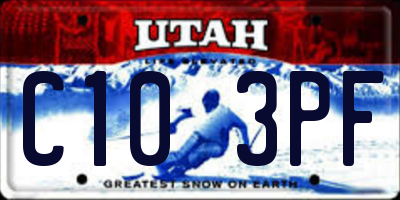 UT license plate C103PF