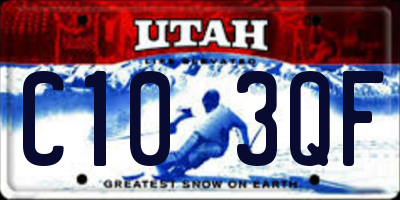 UT license plate C103QF