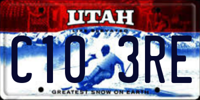 UT license plate C103RE