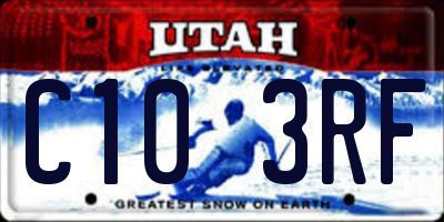 UT license plate C103RF