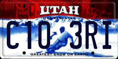 UT license plate C103RI